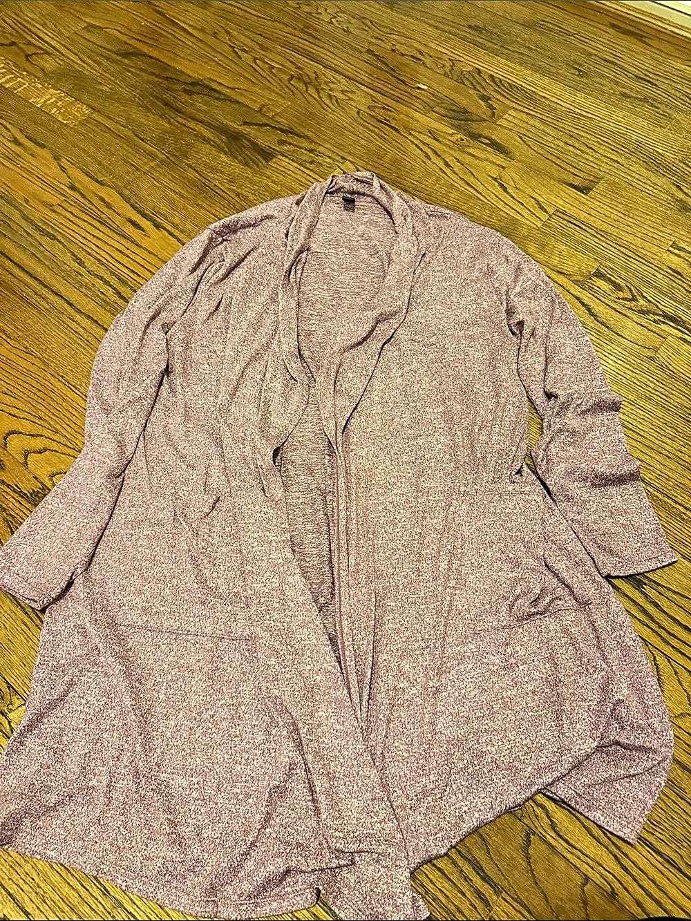 32 Degrees Heat Long Open-Front Cardigan Pink & Brown L/XL